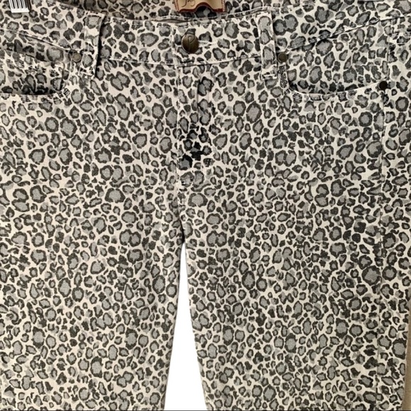 PAIGE Peg Skinny Jeans Grey Animal Print Mid-Rise Ankle Stretch Size 30 - Picture 8 of 14